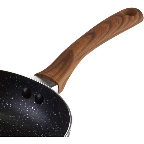  IMUSA USA Woodlook 8 Black Stone Fry Pan Handle and Speckled Nonstick Interior, 8
