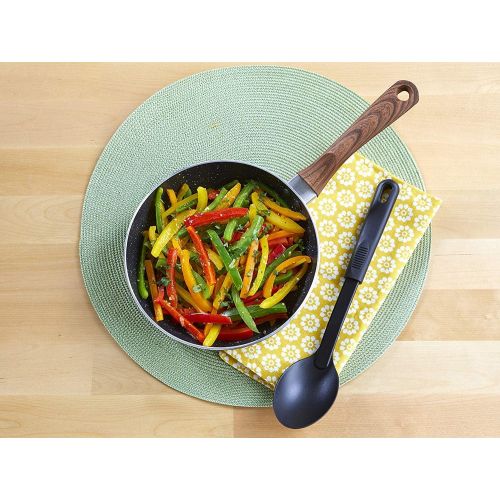  IMUSA USA Woodlook 8 Black Stone Fry Pan Handle and Speckled Nonstick Interior, 8