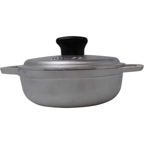  IMUSA USA 0.7Qt Traditional Colombian Mini Caldero (Dutch Oven) for Cooking and Serving, 0.7 Quart, Silver