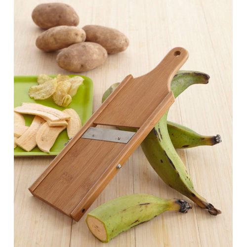  IMUSA USA Wood Plantain Slicer Mariquitera, 13.8 x 4 x 1 inches