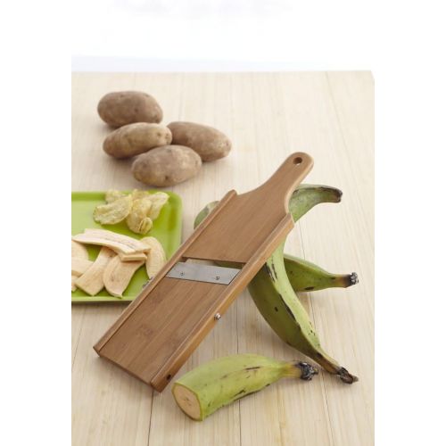  IMUSA USA Wood Plantain Slicer Mariquitera, 13.8 x 4 x 1 inches