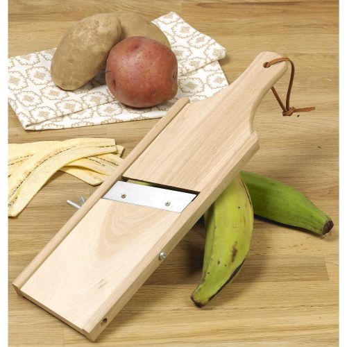  IMUSA USA Wood Plantain Slicer Mariquitera, 13.8 x 4 x 1 inches