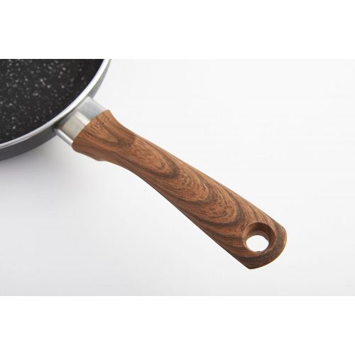  [아마존베스트]IMUSA USA Woodlook 8 Black Stone Fry Pan Handle and Speckled Nonstick Interior, 8