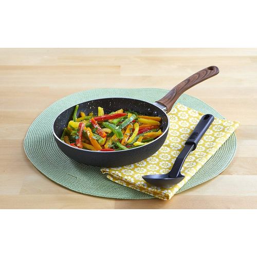  [아마존베스트]IMUSA USA Woodlook 8 Black Stone Fry Pan Handle and Speckled Nonstick Interior, 8