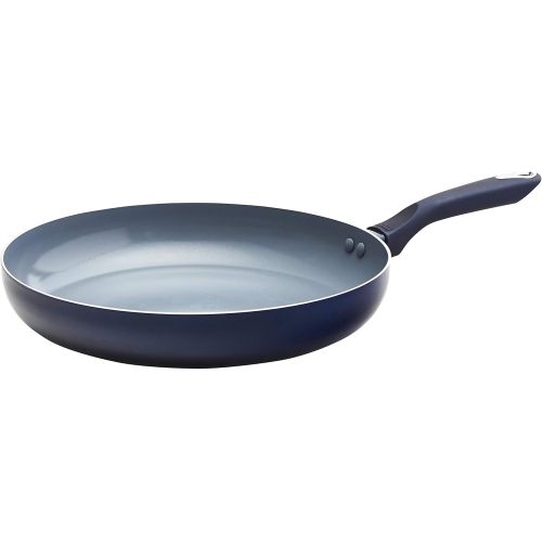  [아마존베스트]IMUSA USA Blue Ceramic Fry Pan with Soft Touch Handle, 12 Inch, 12