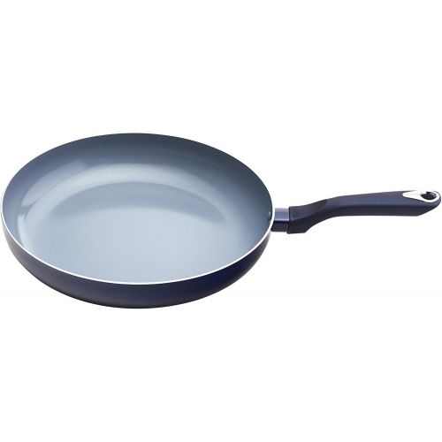  [아마존베스트]IMUSA USA Blue Ceramic Fry Pan with Soft Touch Handle, 12 Inch, 12