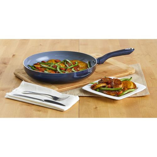  [아마존베스트]IMUSA USA Blue Ceramic Fry Pan with Soft Touch Handle, 12 Inch, 12