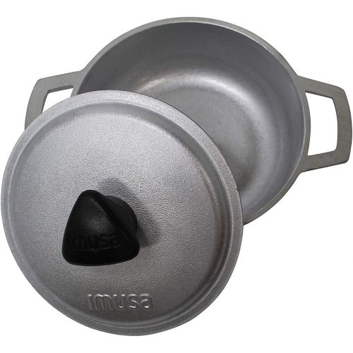  [아마존베스트]IMUSA USA 0.7Qt Traditional Colombian Mini Caldero (Dutch Oven) for Cooking and Serving, 0.7 Quart, Silver