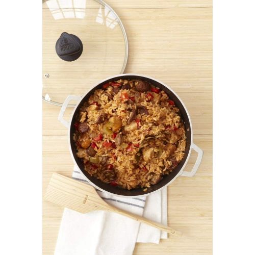  [아마존베스트]IMUSA USA Black 3.7Qt Nonstick Caldero with Glass Lid and Steam Vent (Dutch Oven), 3.7-Quarts