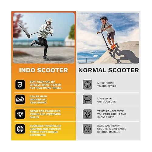  The Indo Trick Scooter - Trampoliine Scooter -Stunt Scooter for Teens, Kids and Adults - Pro Scooter Tricks - Indoors and Outdoors Scooter - Professionals and Beginners