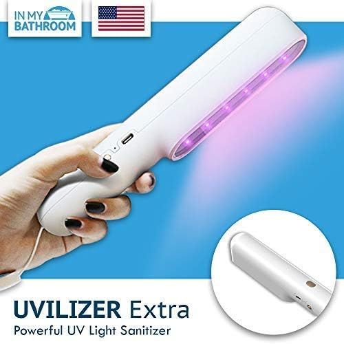  Visit the In My Bathroom Store UVILIZER Extra - UV Light Sanitizer (Ultraviolet LED Disinfection Lamp | All-Purpose Portable UV-C Sterilizer Wand | Rechargeable Handheld UV Cleaner for Home, Bathroom, Car, Trave