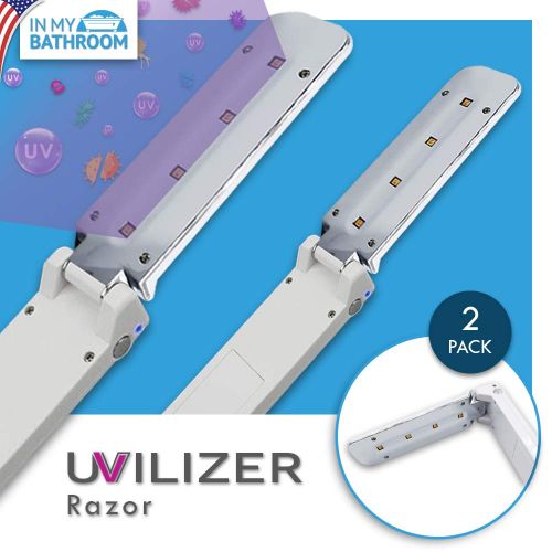  Visit the In My Bathroom Store UVILIZER Razor (2 Pack) - UV Light Sanitizer & Ultraviolet Disinfection Lamp (Portable UV-C Sterilizer Wand | Handheld UV Cleaner for Home, Car, Travel | No Chemicals, Odors, Toxin