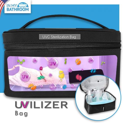  In My Bathroom UVILIZER Bag - UV Light Sanitizer & Ultraviolet Sterilizer Box (Portable UV-C Cleaner for Home, Car, Travel UVC LED Disinfection Lamp for Phone, Keys, Baby Items Kill Germs, Bacter