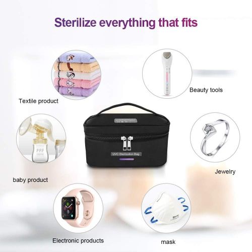  In My Bathroom UVILIZER Bag - UV Light Sanitizer & Ultraviolet Sterilizer Box (Portable UV-C Cleaner for Home, Car, Travel UVC LED Disinfection Lamp for Phone, Keys, Baby Items Kill Germs, Bacter