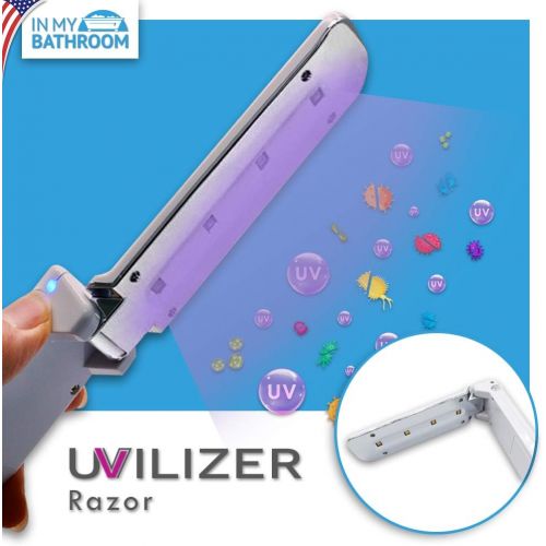  In My Bathroom UVILIZER Razor - UV Light Sanitizer & Ultraviolet LED Sterilizer Wand (Portable UV-C Cleaner for Home, Baby Room, Travel Handheld UV Disinfection Lamp USA)