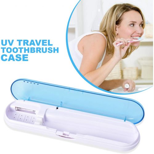  In My Bathroom UVILIZER Smile - UV Light Sanitizer & Ultraviolet Sterilizer Toothbrush Case w/Flashlight (Portable UV-C Cleaner for Home, Bathroom, Car, Travel USB-Charging & Wireless UVC Disinfe