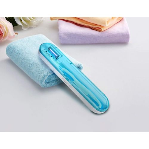  In My Bathroom UVILIZER Smile - UV Light Sanitizer & Ultraviolet Sterilizer Toothbrush Case w/Flashlight (Portable UV-C Cleaner for Home, Bathroom, Car, Travel USB-Charging & Wireless UVC Disinfe