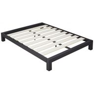 In Style Furnishings Aura Modern Metal Low Profile Thick Slats Support Platform Bed Frame - Full Size, Black