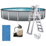 In The Swim 18' Round Above Ground Swimming Pool - Weekender (Premium) Package - Featuring: Sand Filter, Pump System and A-Frame Ladder