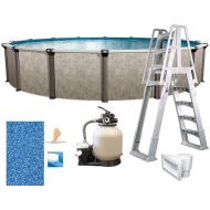 In The Swim 18' Round Above Ground Swimming Pool - Epic Package - Featuring: Sand Filter, Pump System and A-Frame Ladder