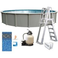 In The Swim 24' Round Above Ground Swimming Pool - Excursion Package - Featuring: Sand Filter, Pump System and A-Frame Ladder