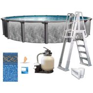 In The Swim 18' Round Above Ground Swimming Pool - Emotion Package - Featuring: Sand Filter, Pump System and A-Frame Ladder