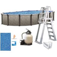 In The Swim 12' x 24' Oval Above Ground Swimming Pool - Epic Package - Featuring: Sand Filter, Pump System and A-Frame Ladder