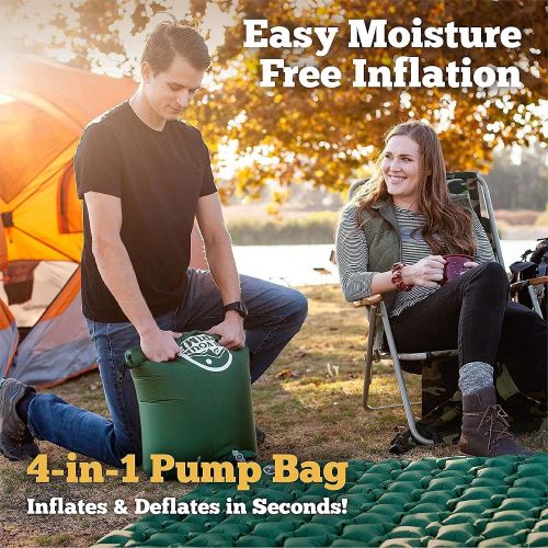  [아마존베스트]In Your Prime Double Sleeping Pad | (35.6 OZ) Inflatable Backpacking Bed | Ultralight Portable Camping, car, Tent, Truck Mattress | 2 Person mat | Includes Paracord Bracelet, Pump