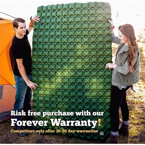  [아마존베스트]In Your Prime Double Sleeping Pad | (35.6 OZ) Inflatable Backpacking Bed | Ultralight Portable Camping, car, Tent, Truck Mattress | 2 Person mat | Includes Paracord Bracelet, Pump