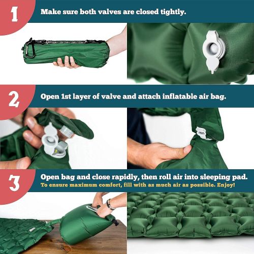  [아마존베스트]In Your Prime Double Sleeping Pad | (35.6 OZ) Inflatable Backpacking Bed | Ultralight Portable Camping, car, Tent, Truck Mattress | 2 Person mat | Includes Paracord Bracelet, Pump
