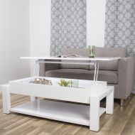 In the Mix MIX Kayla Lacquer Lift-Top Rectangular Coffee Table White