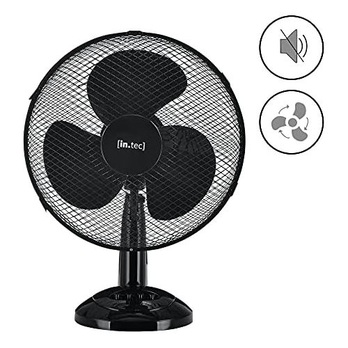  [아마존베스트][in.tec] Table Fan with 3 Levels Oscillation Fan Diameter 31 cm Oscillating Air Cooler Wind Machine 40 W Black