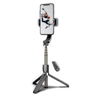 InDigi Single Axis Handheld Gimbal Stabilizer, 3-in-1 Collapsible Portable Smartphone Selfie Stick Tripod, Anti-Shake 360° Rotate with Wireless Remote for iPhone Android Phone Blogger You