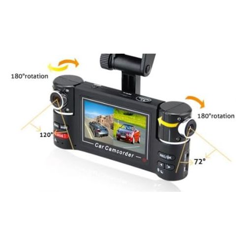  InDigi inDigi HD 2.7 LCD Dual Camera Rotated Lens Vehicle DVR Driving Recorder Car Black Box