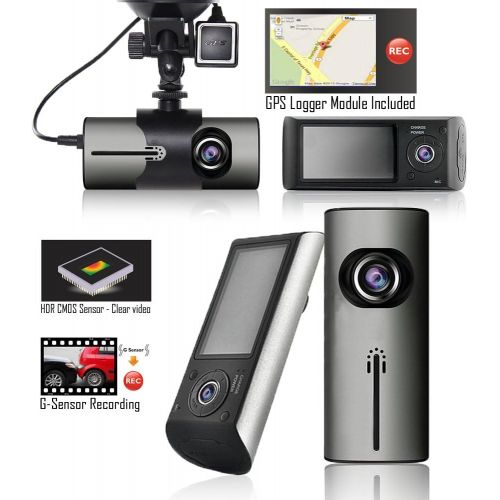  InDigi Indigi HD Car DVR Dual Camera Lens DashCam GPS Tracker G-Sensor Free 32GB microSD Bonus