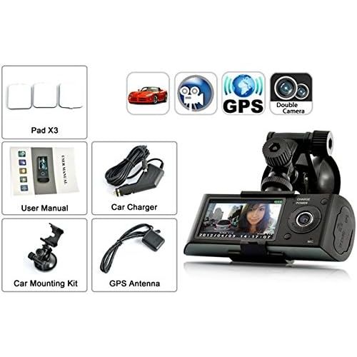  InDigi Indigi NEW Car DVR Dual Camera Lens w GPS Tracker - Driving Track, Speed, Time & Date