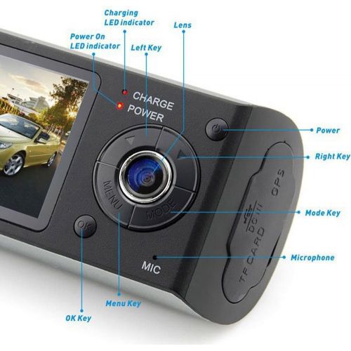  InDigi Indigi NEW Car DVR Dual Camera Lens w GPS Tracker - Driving Track, Speed, Time & Date