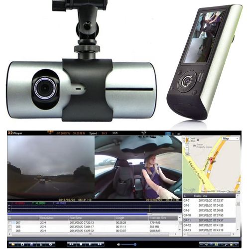  InDigi Indigi NEW Car DVR Dual Camera Lens w GPS Tracker - Driving Track, Speed, Time & Date