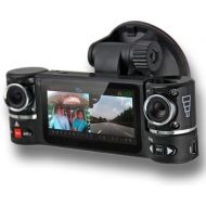 InDigi inDigi Dual Camera Rotated Lens Car DVR w 2.7 Split LCD + Night Vision + Motion Activate