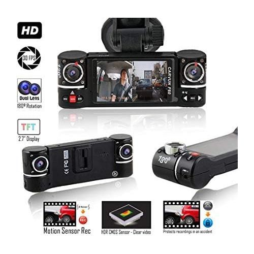  InDigi Indigi NEW F6+ Dash camera for Cars DVR Camera [ HD @ 30fps + 2.7-inch TFT + Dual Lens ( Front and Rear ) ]