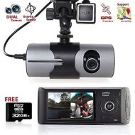 InDigi Indigi DashCam 2.7 LCD Dual Camera Lens Car DVR Night Vision GPS Tracker - Free 32GB -