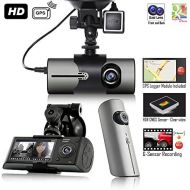 InDigi Indigi NEW 2017 XR300 BlackBox Car DVR Dash Cam + Dual Lens (Front Back)+ Motion Detect + GPS Module & Google Maps Route Tracking