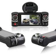 InDigi inDigi Dash Cam 2.7 TFT LCD Dual Camera Rotated Lens Car DVR w IR Night Vision - NEW