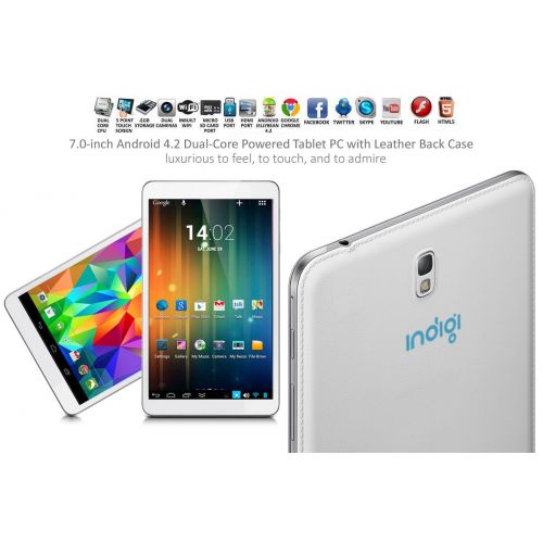  InDigi Indigi White 7-inch Android 4.2 Duo Core Tablet PC wKEYBOARD CASE Google Play