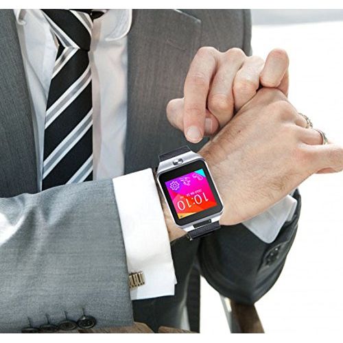 InDigi Indigi 2-in-1 Interconvertible GSM + Bluetooth Smart Watch w Camera For Android Phone & iPhone (Silver)