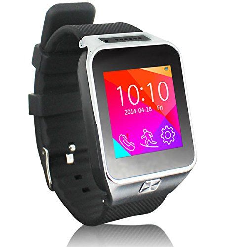  InDigi Indigi 2-in-1 GSM Bluetooth Smart Watch Phone w Built-in Camera Pedometer Sleep Monitor Radio - GSM Unlocked! (Silver)