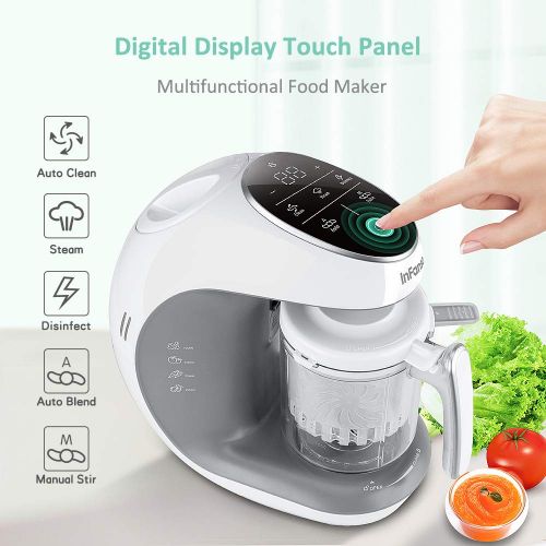  [아마존베스트]InFanso Infanso Baby Food Maker Food Processor BF300 for Infants and Toddlers 7 in 1 Organic Food Making Machine with Steam Cooker, Blender, Chopper, Defroster, Reheater, Disinfector and A