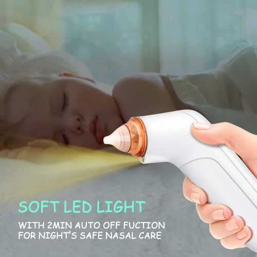  [아마존베스트]InFanso Baby Nasal Aspirator Electric Nose Cleaner BN320 with Soft LED Light, Wireless Charger and 2...