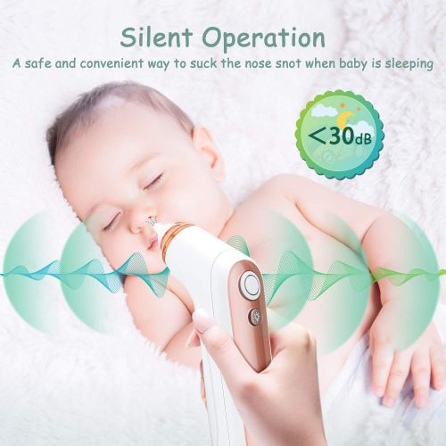  [아마존베스트]InFanso Baby Nasal Aspirator Electric Nose Cleaner BN320 with Soft LED Light, Wireless Charger and 2...