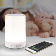 LED Night Light for Kids with Speaker and Touch Control by InSassy - Bedside Baby Nursery Bluetooth Lamp...